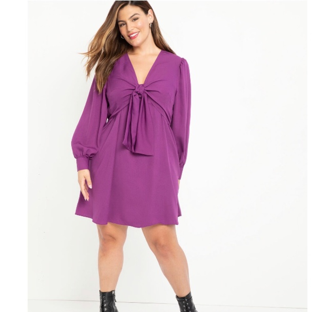 ELOQUII Elements Front Tie dress